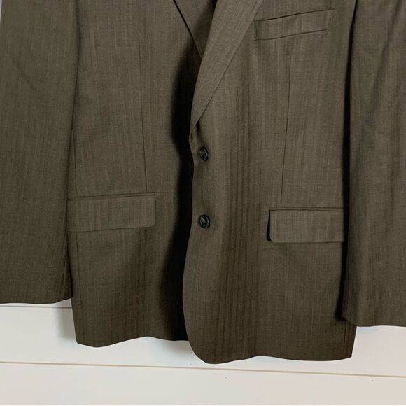 Lauren RALPH LAUREN Men 2Btn Blazer 46R olive green 100% wool tweed heritage - Picture 3 of 16